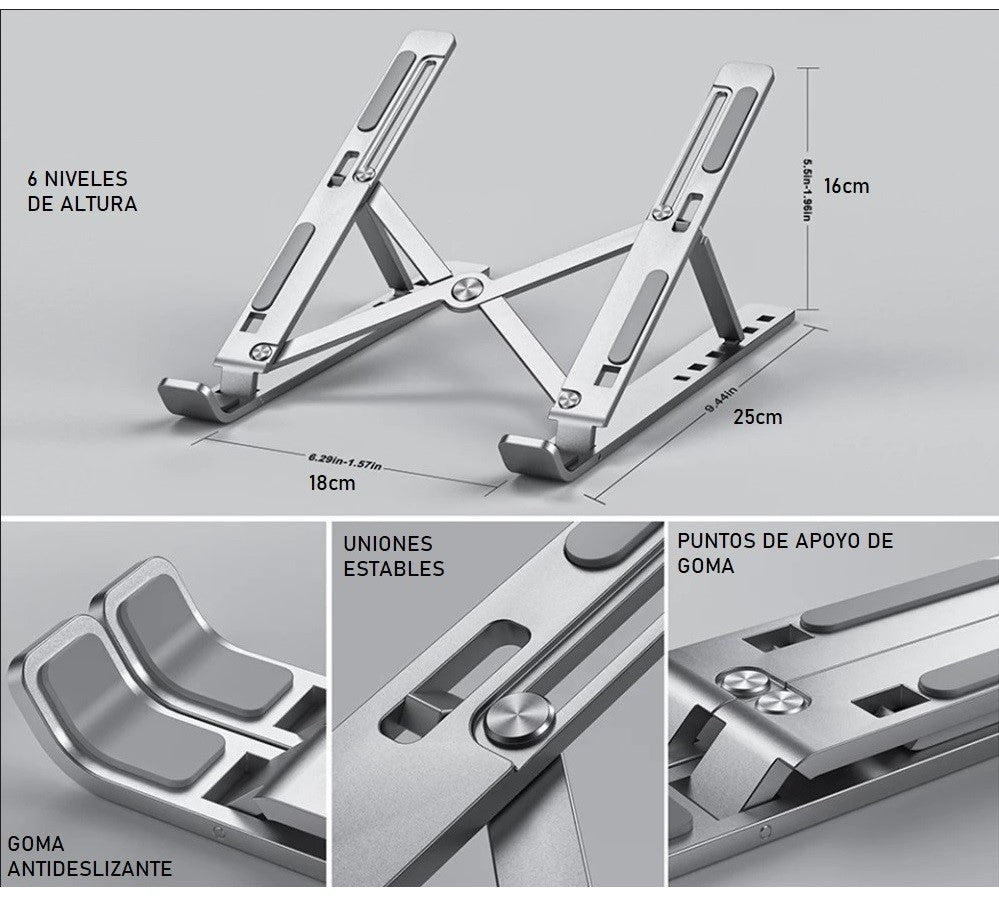 Soporte de Aluminio para Laptop